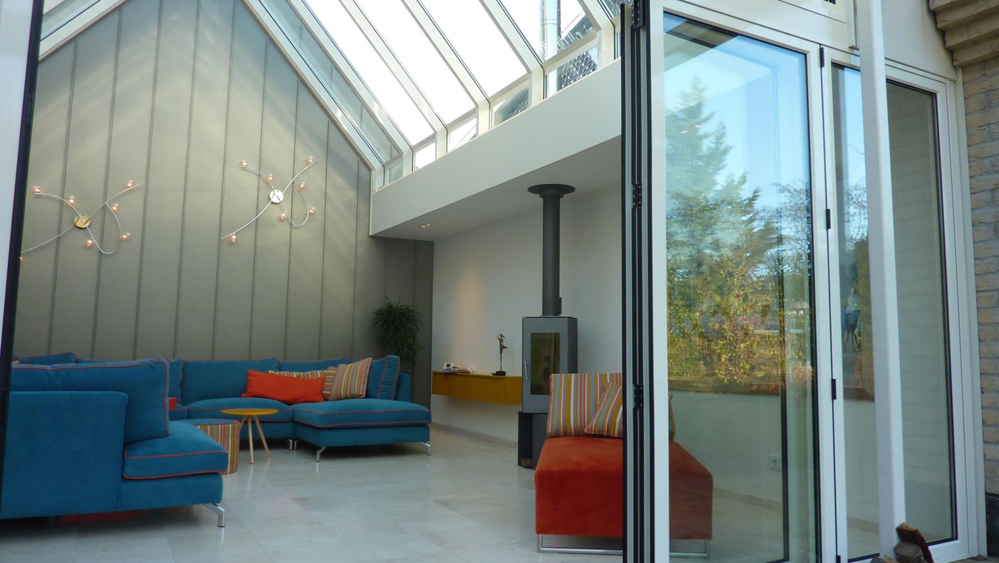 Witte serre met Ultraglide vouwwanden