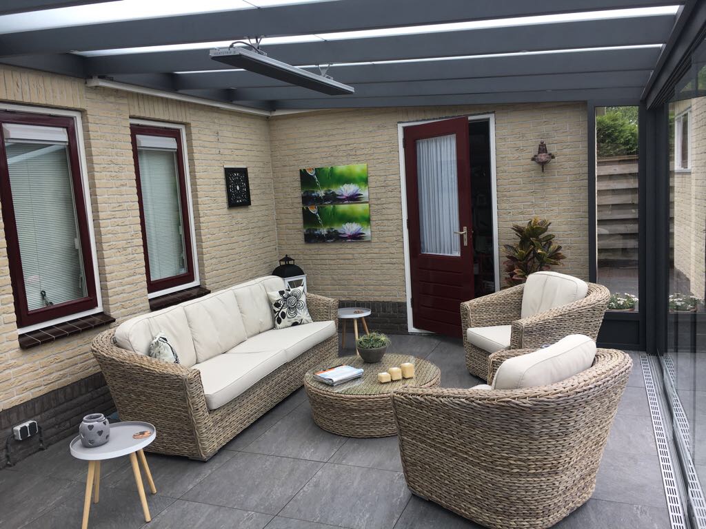 Tuinkamer schuifwand steellook