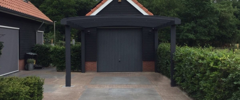 car port grijs voor aanzich
