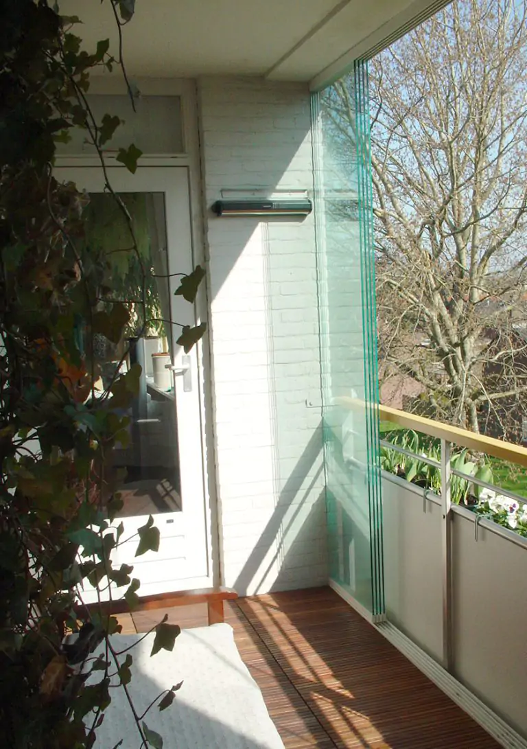 Glazen schuifwand balkon