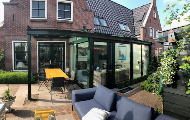 Serre groen schuifwand