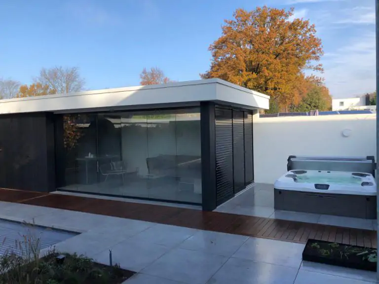 Tuinkamer hardglazen vouwwand